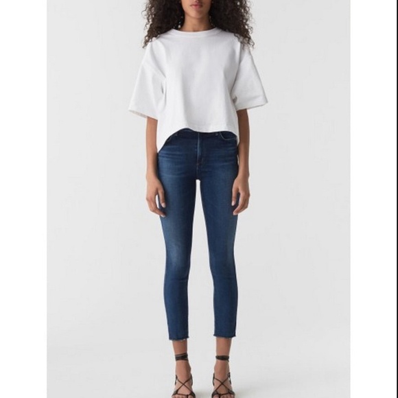 Agolde Denim - Agolde Sophie High Rise Crop Skinny Jean Womens Size 29 Dark Wash Jeans Designer